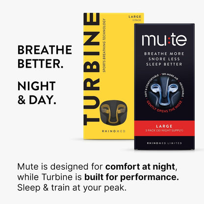 Mute Nasal Dilator Snoring Solution | Starter Pack 3 Sizes | Snore Less & Sleep Better | Nasal Strip Alternative | Comfortable Breathing Aids for Better Sleep & Improved Airflow