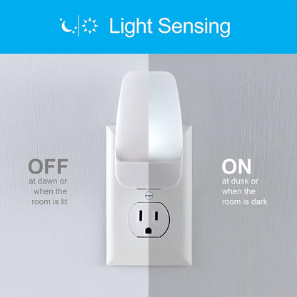 GE Sleeplite Night Lights Plug Into Wall, Dusk to Dawn Sensor, Ambient Lighting, Sleep Aid, Bathroom Decor, LED Lights for Bedroom, Apartment Essentials, Smart Home,86153, Amber, 4 Pack