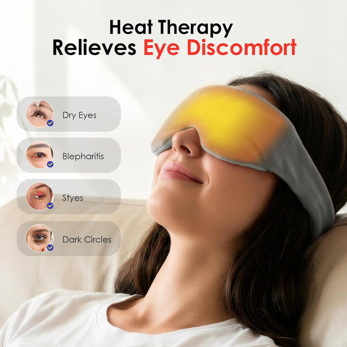 Akakios Heated Eye Mask for Dry Eyes, Microwavable Moist Heat Weighted Eye Masks Warm Compress for Dark Circles and Puffiness, Relief Stye Treatment, with Washable Cover(Pink)