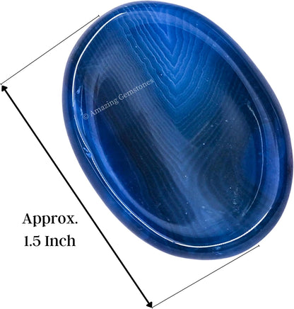 Amazing Gemstone Labradorite Thumb Worry Stone, Anxiety Stone, Healing Crystals - Piedra Crystal Fidget for Gift, Meditation, Calming, Relaxation, Stress Relief - Colors B