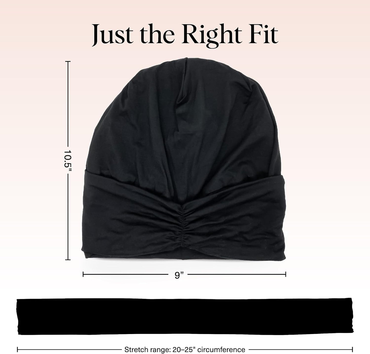 Kitsch Satin Lined Beanie - Softer than Silk Beanie For Sleeping Women, Breathable Hair Cover for Sleeping, Slouchy Beanies, Bonnets for Women, Hair Wrap, Reduce Breakage for Frizz-free Hairs - Black