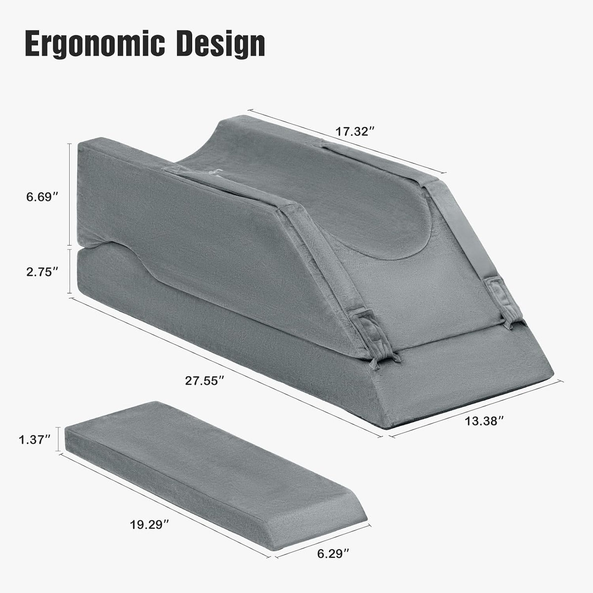 LightEase Memory Foam Leg Support and Elevation Pillow for After Surgery