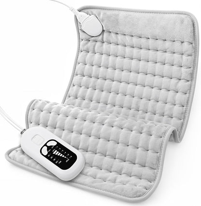 Deepsoon Heating Pad,Electric Heating Pads for Back,Neck,Moist Heating Pad for Abdomen Shoulder Knee Legs,Dry/Moist Heat&Auto Shut Off,Fathers Day Dad Gifts for Men Birthday,Light Gray,24x12 Inch