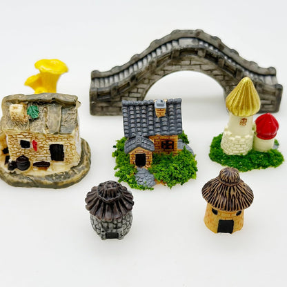 Cayway 26 PCS Outdoor Fairy Garden Miniatures Mini Zen Garden Accessories, Artificial Grass, Model Trees, Terrarium Ornaments, Dollhouse Supplies, Bonsai Decorative Craft Tools Kit