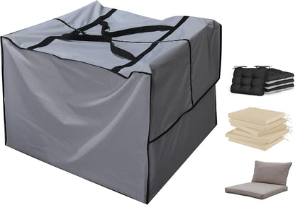 Outdoor Square Cushion/Cover Storage Bag, Protective Zippered Storage Bags with Handles, 32''L x 32''W x 24''H Black