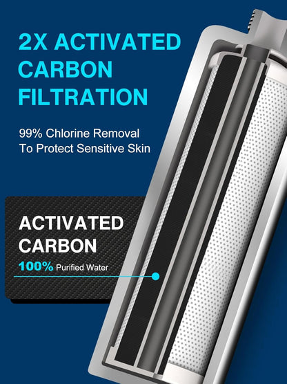Cobbe Filtered Shower Head with Handheld, High Pressure 6 Spray Mode Showerhead with Filters, Water Softener Filters Beads for Hard Water - Remove Chlorine - Reduces Dry Itchy Skin, Chrome