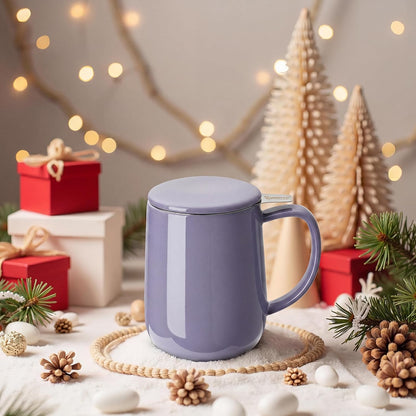 Sweese 20 OZ Porcelain Tea Mug with Infuser and Lid, Loose Leaf Tea Cup, Gifts for Tea Lover - Mint Green