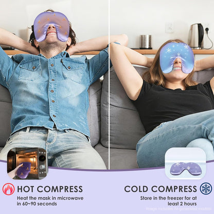 Atsuwell Sinus Mask Warm Compress for Face, Weighted Eye Mask 2 Packs | Heated Eye Mask for Dry Eyes, Microwavable Sinus Pressure Relief, Flaxseed Heating Pad for Face, Heat Cold Therapy