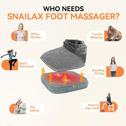Snailax 2-in-1 Shiatsu Foot and Back Massager with Heat - Kneading Foot Warmer, Electric Feet Massage, Massagers for Back,Leg, Fathers Day Gift for Dad Men Women