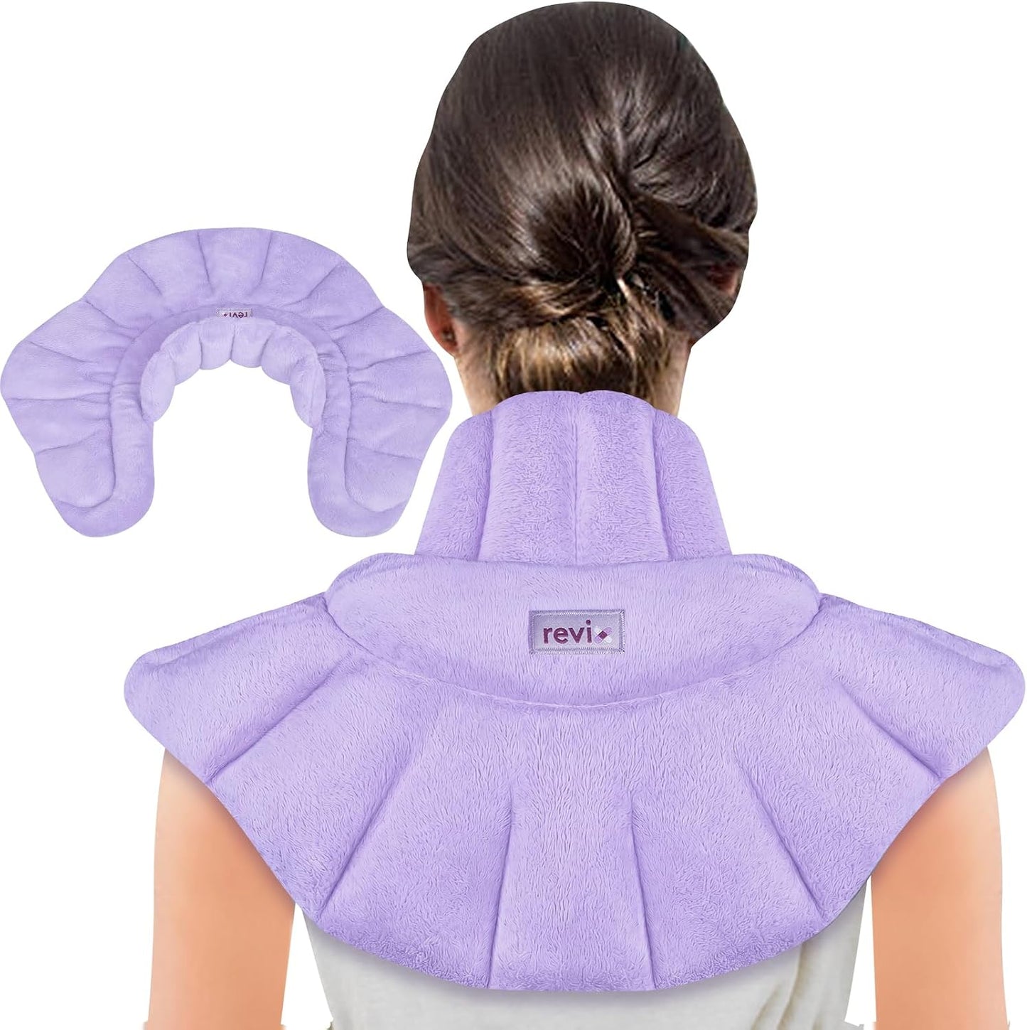 REVIX Microwave Heating Pad for Neck Shoulders and Back with Moist Heat, Weighted Microwavable Heated Neck Wrap Warmer, Scented