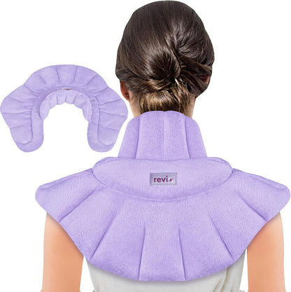 REVIX Microwave Heating Pad for Neck Shoulders and Back with Moist Heat, Weighted Microwavable Heated Neck Wrap Warmer, Scented