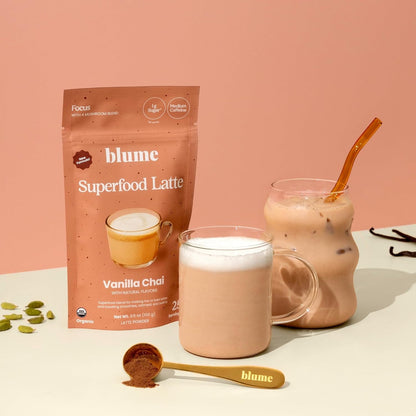 Blume Superfoods Latte - Matcha Powder with Coconut, Natural Caffeine, L-Theanine, All Day Energy & Focus, Sugar-Free, Moringa, Vegan, Organic Matcha Latte from Shizuoka Japan, Green Tea - 25 Servings