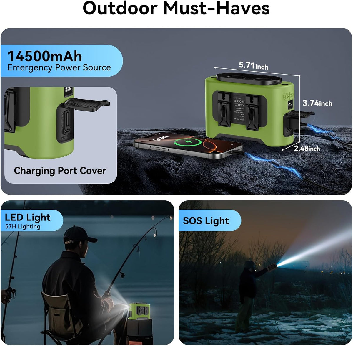 14500mAh Portable Waist Fan, Shirt Belt Clip on Fan Full Body Cooling