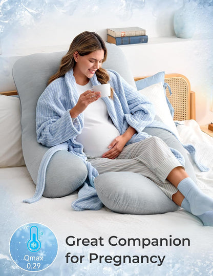 Momcozy Cooling Pregnancy Pillow - U Shaped Full Body Maternity Pillow
