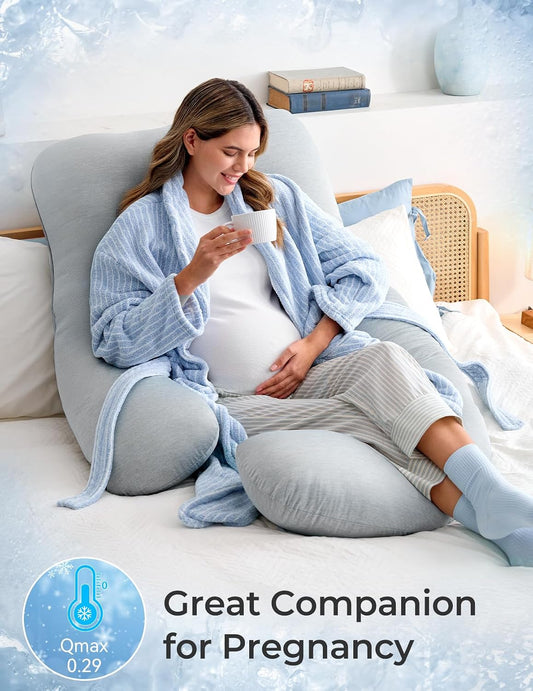 Momcozy Cooling Pregnancy Pillow - U Shaped Full Body Maternity Pillow