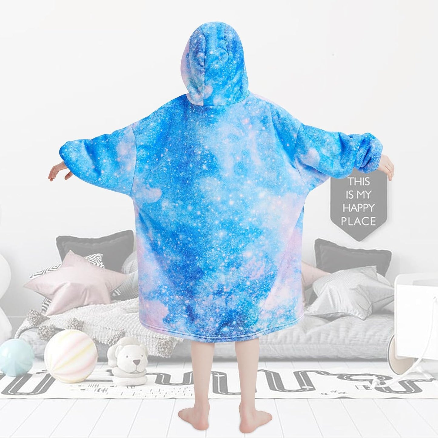Fiosnow Glow in the Dark Unicorn Blanket Hoodies for Kids 6-13YR Oversize Wearable Blanket Hoodies for Boys Girls Teens