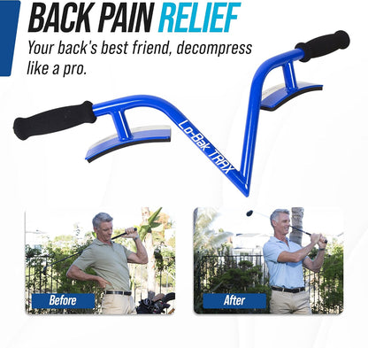 EZ-Bak Lo-Bak TRAX Lumbar Spine Stretcher - Upper & Lower Back Stretcher Pain Relief – Portable Spine Decompressor & Back Cracking Device for Herniated Discs, Sciatica, Scoliosis - Blue