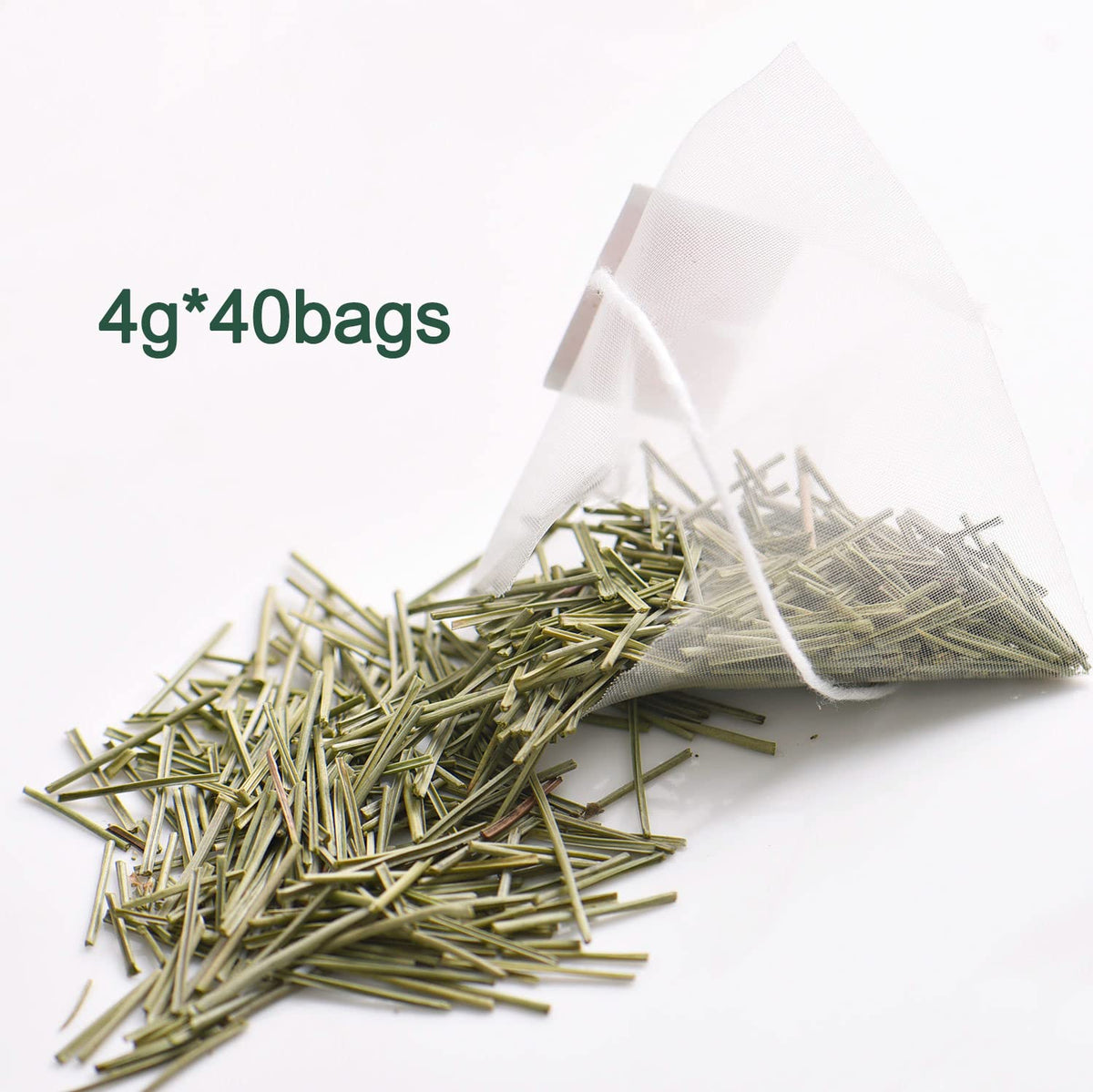 Wild Dried White Pine Needle Tea- 40 bags, 4g/bag- 100% Natural Pure Pine Needles Herbal Tea - Caffeine free- Cut & Sifted- Non-GMO