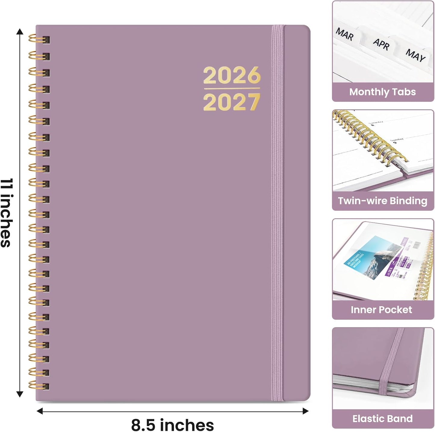 Planner 2026-2027 for Women & Men, Academic Monthly and Weekly Calendar Planner, Jul 2026 - Jun 2027, A5 (6.3" x 8.5"), Teacher Student Planning Book with Tabs, Ideal for Office School Supplies - Pink
