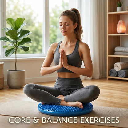 Hanstuten Wobble Seat Cushion & Core Balance Disc - Rubber Wiggle Seat for Active Sitting, Office Desk Chair, and Core Strength Training