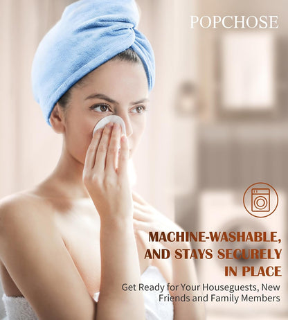 POPCHOSE Microfiber Hair Towel Wrap, 3 Pack Fast Drying Hair Turban, Stocking Stuffers for Women, Soft Ultra Absorbent, No Frizz Hair Wrap Towels for Women Wet Hair, Curly, Longer, Thicker Hair