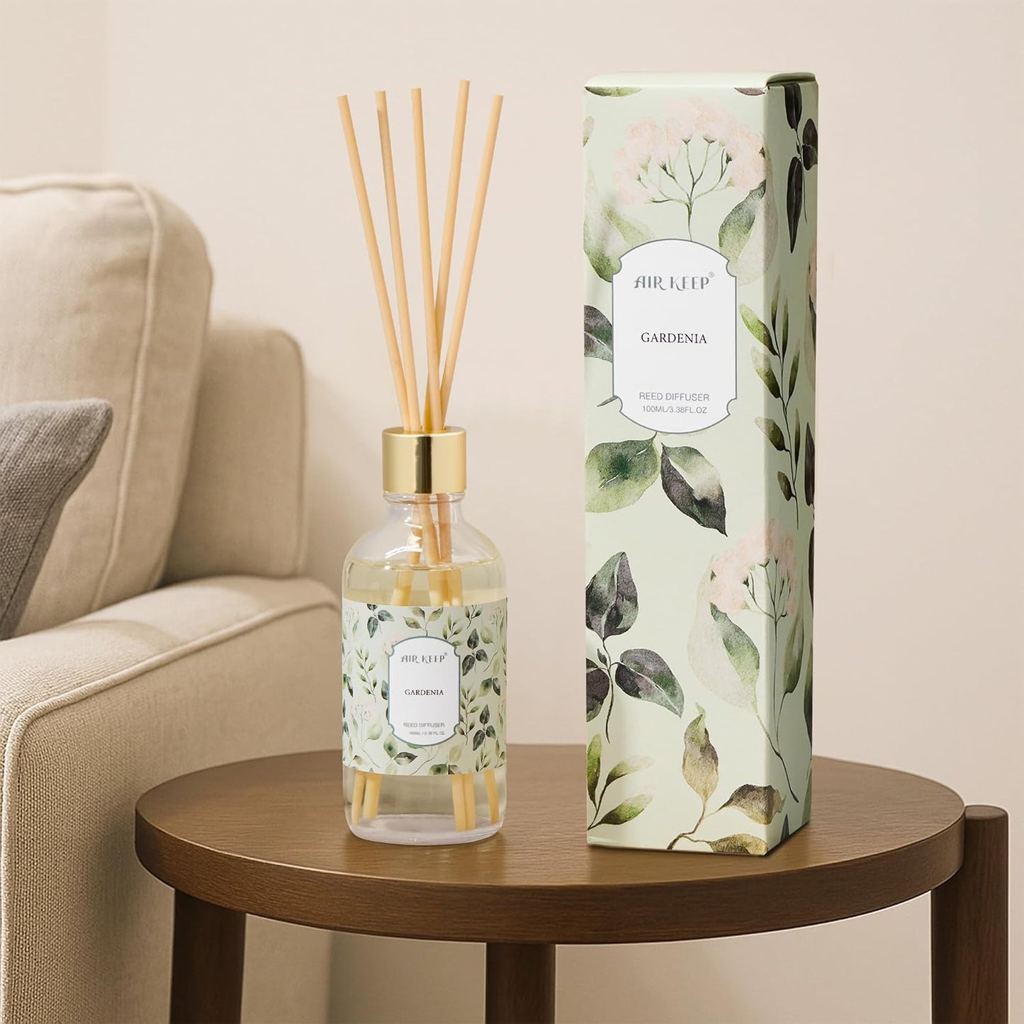 Airkeep Reed Diffuser Oil Set with Reed Sticks,Citrus Aromatherapy Oil Scent Diffuser for Home Office Bathroom Decoration Perfume and Gifts 3.38oz/100ml