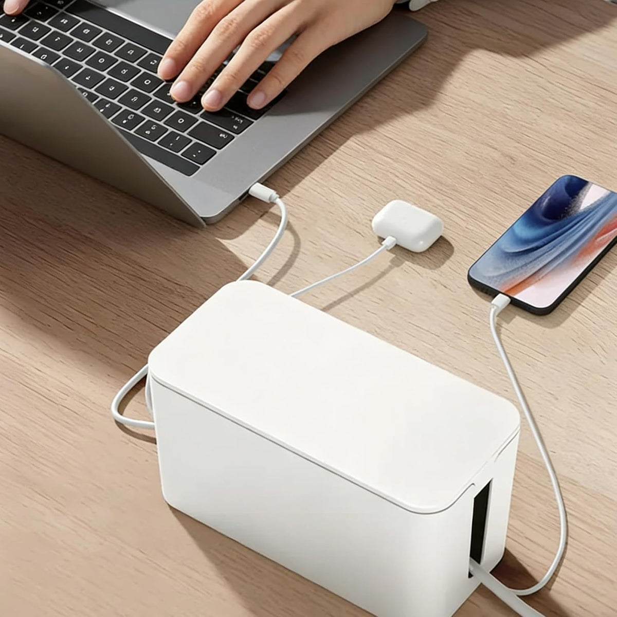 Cord Organizer Box Cable Management Hide Power Strips & Cords