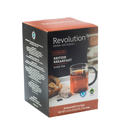 REVOLUTION TEA® English Breakfast Tea [THE ORIGINAL] – British Breakfast – Premium Full Leaf Tea – Biodegradable Infuser Tea Bags – Black Tea – 20 Bags