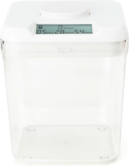 Kitchen Safe kSafe Time Locking Container, Medication Lock Box, Break Bad Habits - Quit Smoking, Snacking, Drinking & Gaming Addiction, Phone Jail, Family Time (Medium, White Lid + 5.5” Clear Base)