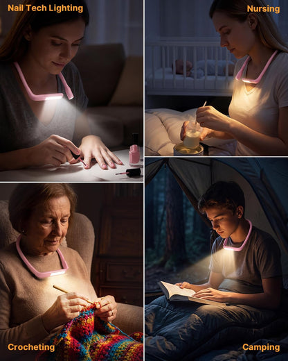 Reading Light, Rechargeable Neck Light, Stepless Dimming Book Light