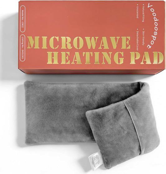 Microwavable Neck Heating Pad with Washable Cover – Unscented Rice Bean Hot Pack for Shoulder, Back, Cramps – Soft Weighted Neck Warmer for Hot/Cold Compress, Sore Muscles & Joints–17.3"×5.3", 1.5 lbs