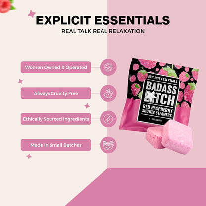 Explicit Essentials B Relax Shower Steamers | Lavender Mint Aromatherapy Shower Steamers for Relaxation & Stress Relief | Spa Shower Gift for Self-Care, Birthdays & Holidays