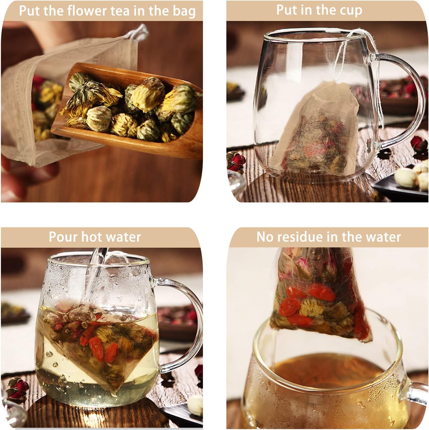 NEPAK 600 Pcs Disposable Tea Bags with Drawstring,Tea Filter Bags,Empty Tea Bags for Loose Leaf Tea(2.36 x 3.15 inch)