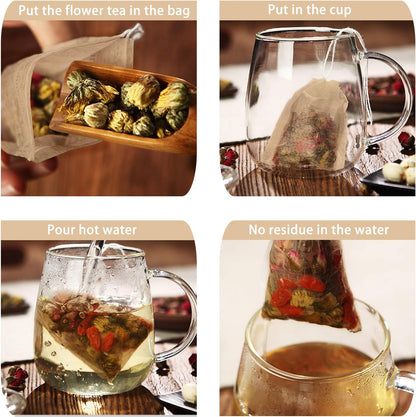 NEPAK 600 Pcs Disposable Tea Bags with Drawstring,Tea Filter Bags,Empty Tea Bags for Loose Leaf Tea(2.36 x 3.15 inch)
