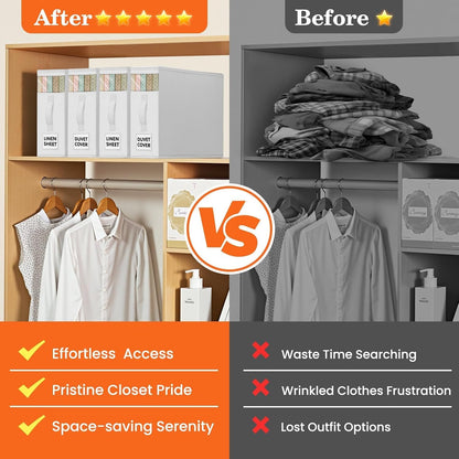 WOWBOX Bed Sheet Organizers and Storage,Closet Organizer Under Bed Storage