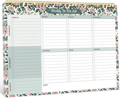 Taja Weekly To Do List Notepad with 52 Undated Sheets（8.5"×11"）- Weekly Desk Planner for Women & Man, Work and Home -1 Pack Violet Dream