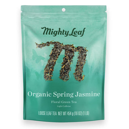 Mighty Leaf Organic Spring Jasmine Green Tea - 1 lb Bulk Loose Leaf Bag
