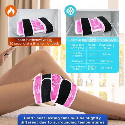 Knee Ice Pack Wrap for Pain Relief Reusable Gel Ice Wrap for Leg Injuries Swelling Knee Replacement Post-Surgery Recovery Adjustable Cold Compression Therapy Wrap for Arthritis