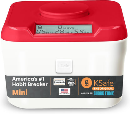 Kitchen Safe Time Locking Container (Medium), Timed Lock Box for Cell Phones, Snacks, and other unwanted temptations (White Lid + 5.5” Clear Base)