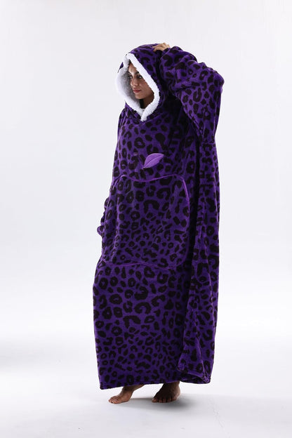 Capecage Blanket Hoodie, Long Hooded Blanket Sweatshirt as Birthday Gifts for Women Men, Long Wearable Blanket for Women Men.