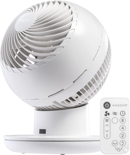 IRIS USA WOOZOO Air Circulator Fan with Remote, Oscillating, 5 Speeds, 82ft Max Air Distance, 90° Adjustable Tilt, 30db Quiet Motor, Small Fan for Bedroom, Office, Dorm, White