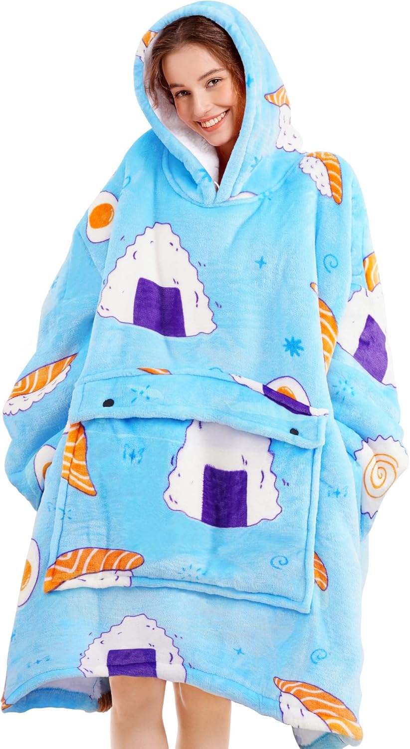 Narecte Cozy Oversized Blanket Hoodie Wearable Blanket Adults Soft Hooded Blanket Hoodie Birthday Gifts for Women Christmas - Colors A