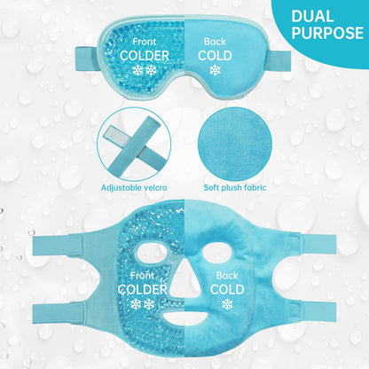 ZNÖCUETÖD Cold Face Ice Mask Facial Ice Pack, Hot Cold Compress for Face