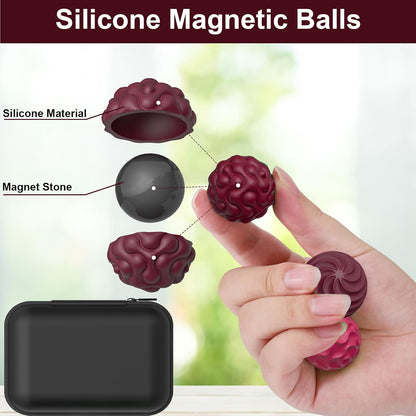 BUSOHA Silicone Magnetic Fidget Balls - 4 Pack Fidget Toys for Adult