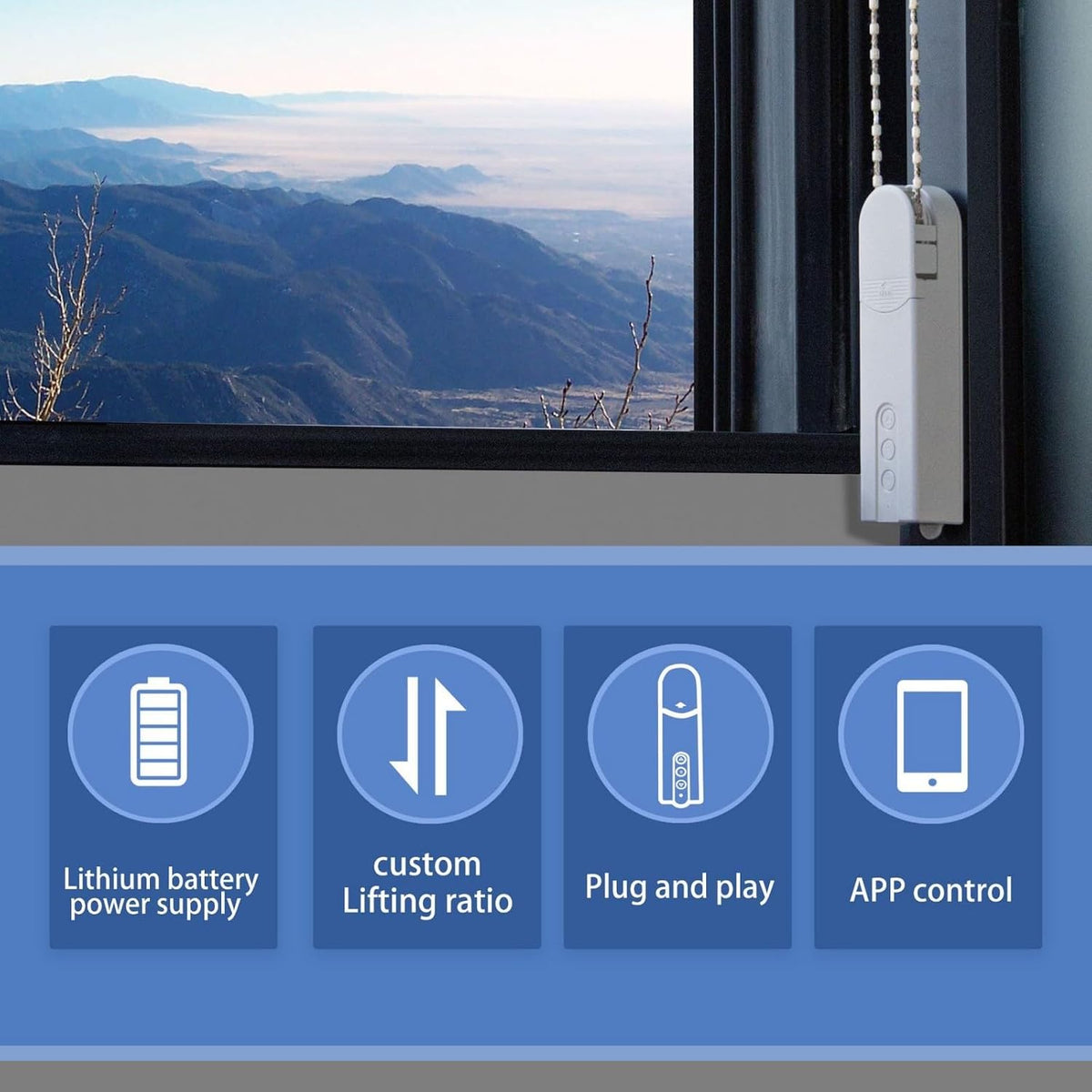 Automatic Curtain Opener and Closer, Motorized Curtains with Remote, Automatic Blind Opener, Automatic Curtain Rod, 2 Type Wireless Connection App Control Voice Assistant Compatible