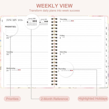 Weekly To Do List Notepad, 52 Sheets, Undated Weekly Planner, Letter Size | 8.5"x11", 100GSM, Thick Paper, Twin-Wire Spiral Bound, Tear Off Desk Pad, For Women & Man, Home School & Office Work