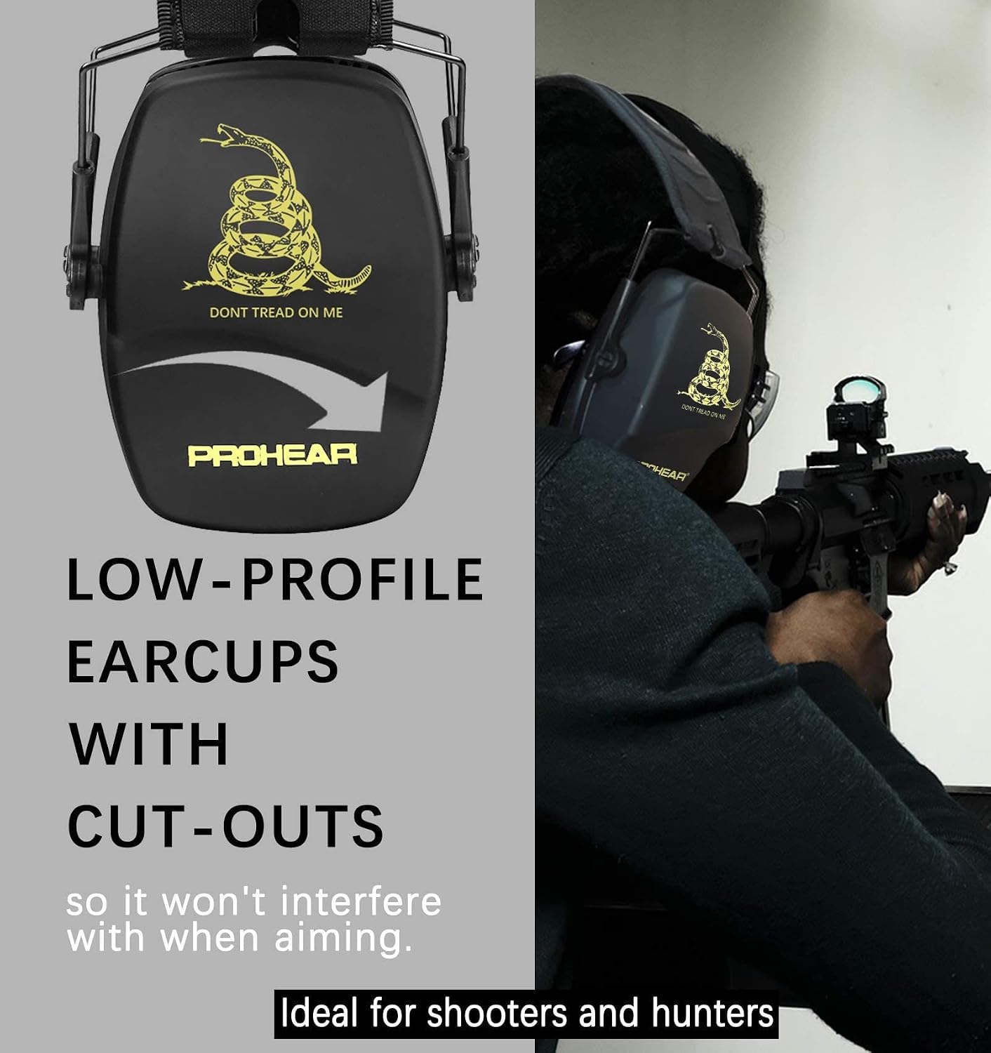 PROHEAR 016 Shooting Ear Protection Earmuffs 2 Pack, NRR 26dB for Gun Range, Hunting -Black and Green