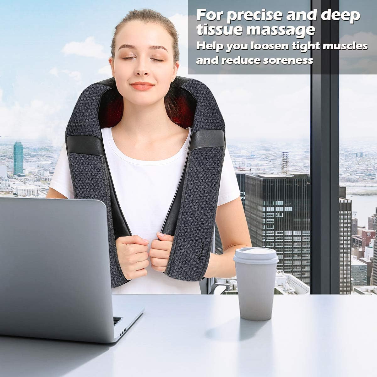 Shiatsu Neck Back and Shoulder Massager with Heat for Pain Relief Deep Tissue, Christmas Women Men Gifts for Mom Dad, Wife Husband, Him Her, Fathers Day, Mothers Day, Birthdays Gift (NOT Cordless)