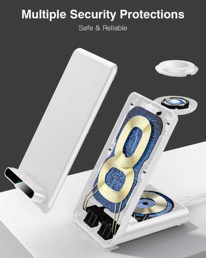 Wireless Charging Station,3 in 1 Charging Stand for Apple Multiple Devices