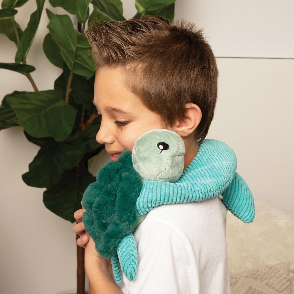 HUGIMALS Hugarounds Sidney the Sea Turtle 2.5 lb Microwaveable & Freezable Weighted Plush Neck & Shoulder Wrap | Soothing, Comforting Hugs for Self-Care & Relaxation | Unscented for Ages 2+